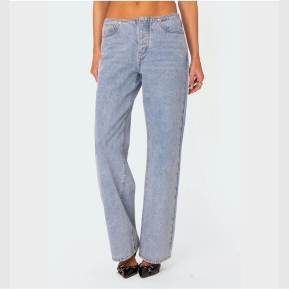 Relaxed Fit No Waistband Wide Leg Baggy Boyfriend Jeans XS / 2, size 25 NEW - Picture 1 of 9
